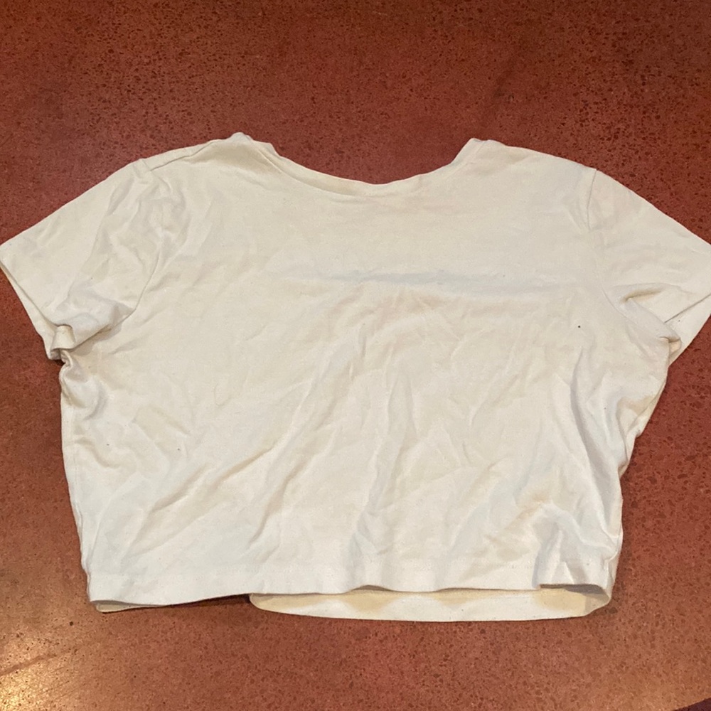 Wild fable white cropped tee size large